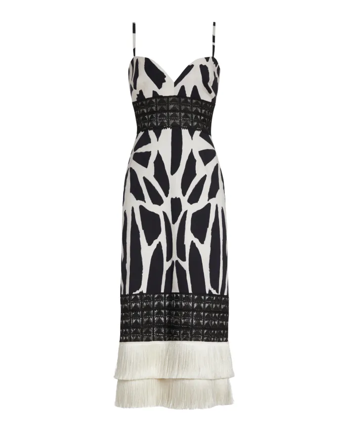 Ready To Wear Fringe Trim Cotton Midi Dress FINAL SALE PatBO Dresses and Jumpsuits