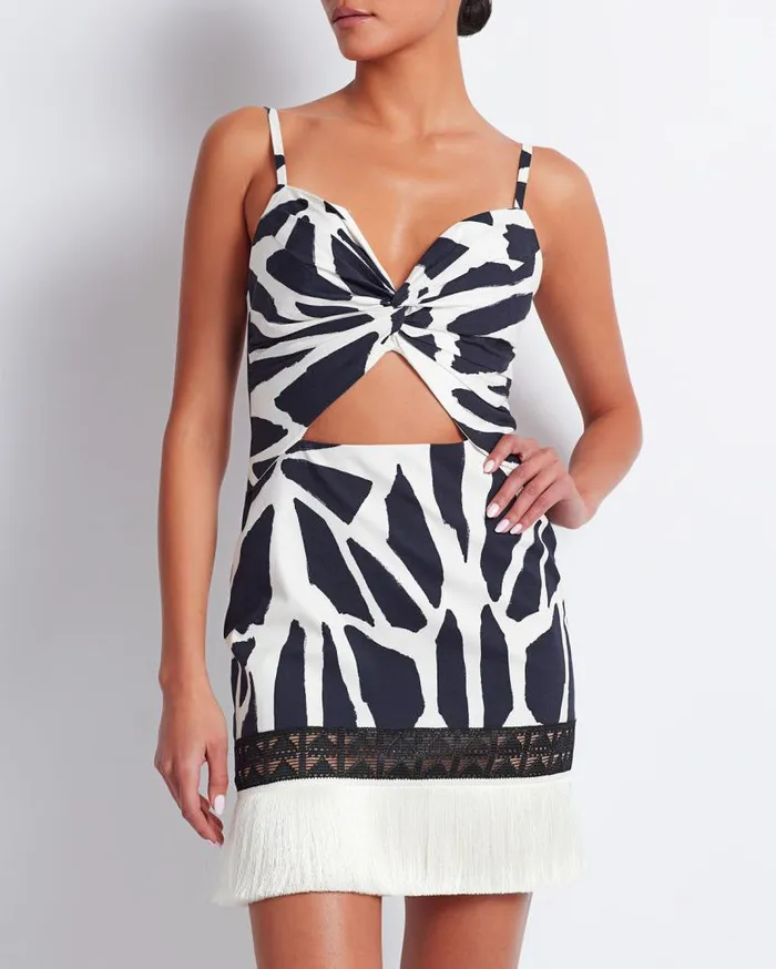 Ready To Wear Fringe Trim Cotton Mini Dress FINAL SALE PatBO Dresses and Jumpsuits Ready To Wear Fringe Trim Cotton Mini Dress FINAL SALE PatBO Dresses and Jumpsuits