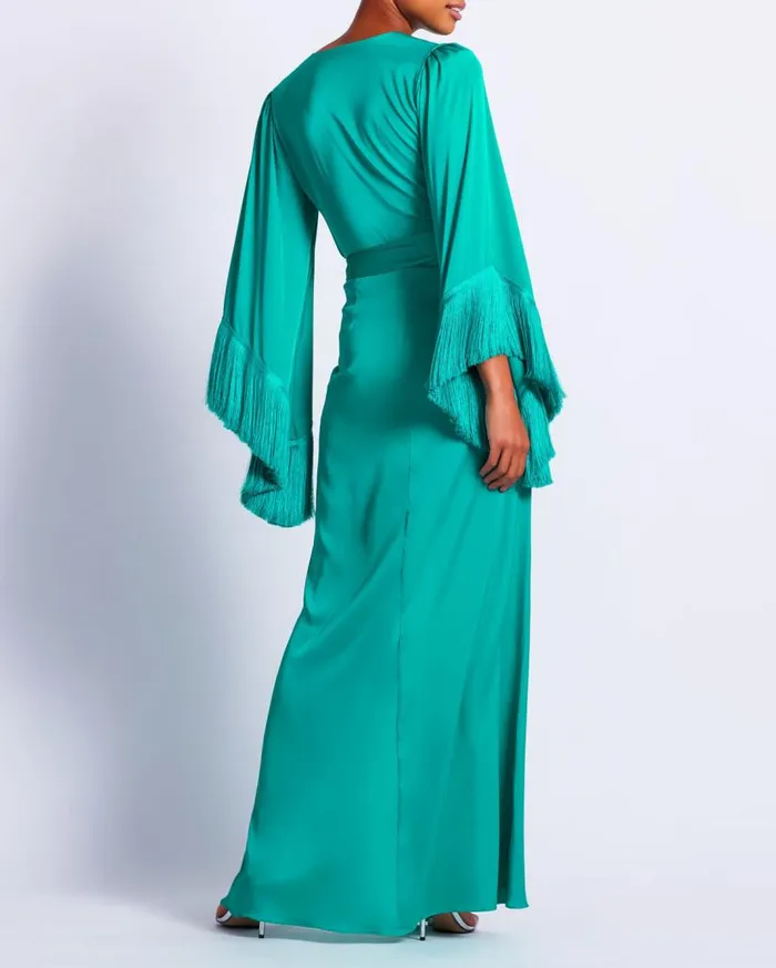 Ready To Wear Fringe Trim Wrap Dress PatBO Dresses and Jumpsuits