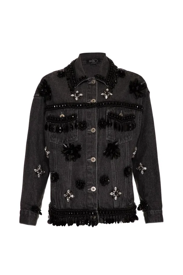 Ready To Wear HANDBEADED DENIM JACKET FINAL SALE PatBO Jackets