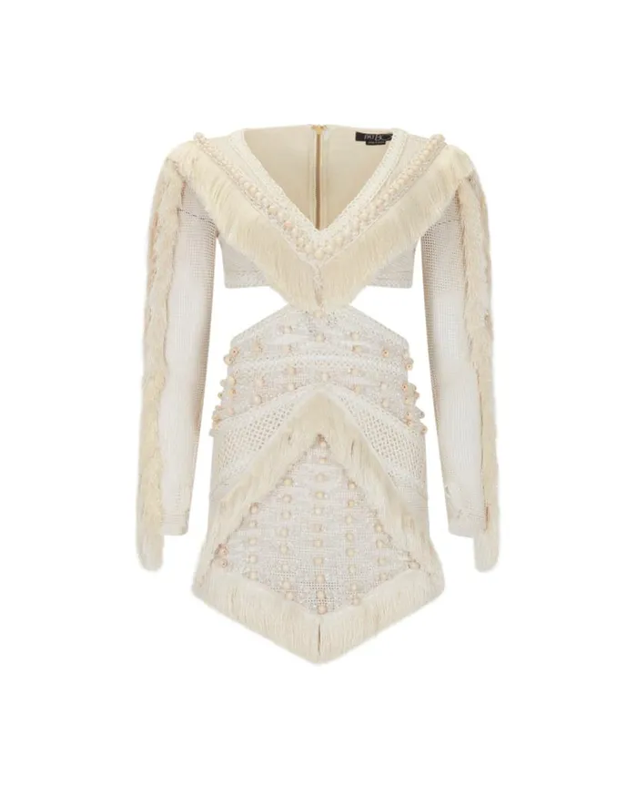 Ready To Wear HandBeaded Fringe Mini Dress RUNWAY PatBO Dresses and Jumpsuits