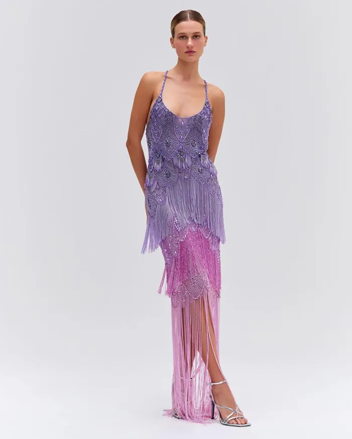 Ready To Wear HandBeaded Ombre Gown PatBO Dresses and Jumpsuits