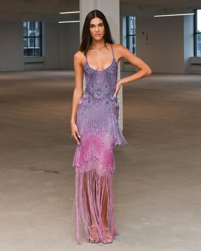 Ready To Wear HandBeaded Ombre Gown PatBO Dresses and Jumpsuits