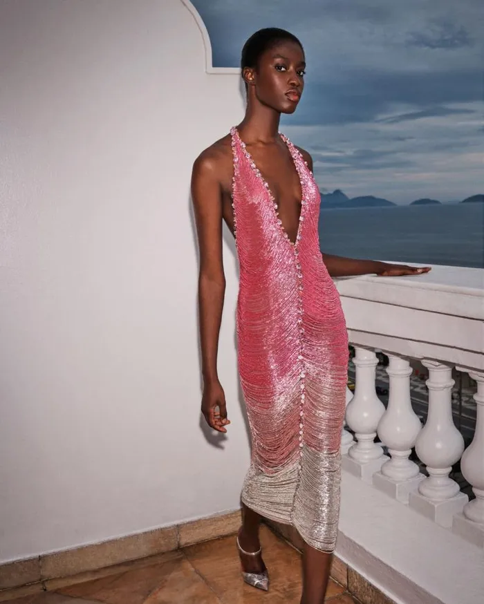 Ready To Wear HANDBEADED OMBRE GOWN RUNWAY PatBO Dresses and Jumpsuits