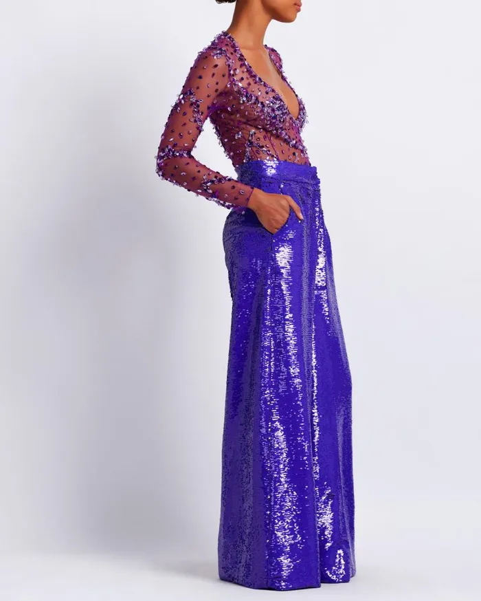 Ready To Wear HANDBEADED SCOOP NECK BODYSUIT FINAL SALE PatBO Matching Sets