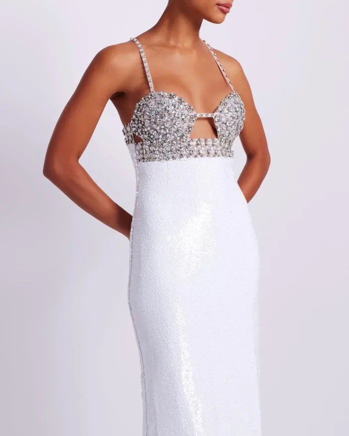 Ready To Wear HANDBEADED SEQUIN MIDI DRESS FINAL SALE PatBO Dresses and Jumpsuits