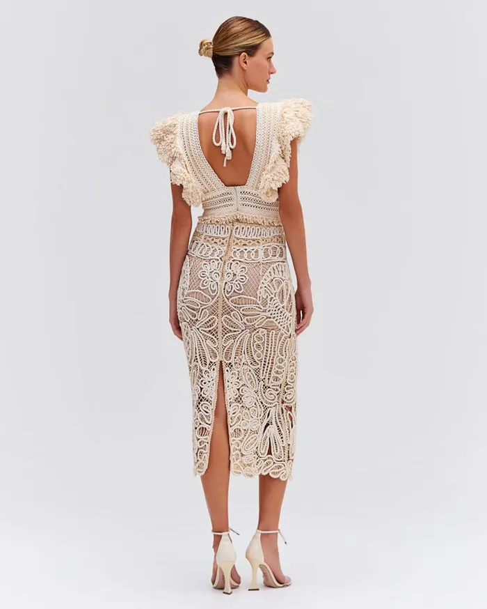 Ready To Wear HANDWOVEN MIDI SKIRT PatBO Bottoms