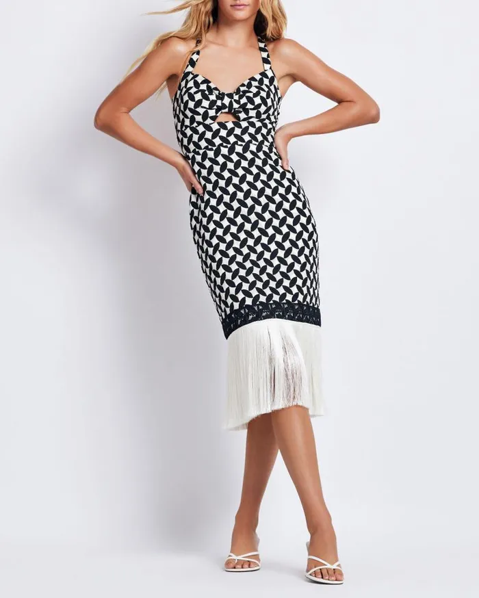 Ready To Wear JACQUARD FITTED MIDI DRESS FINAL SALE PatBO Dresses and Jumpsuits Ready To Wear JACQUARD FITTED MIDI DRESS FINAL SALE PatBO Dresses and Jumpsuits