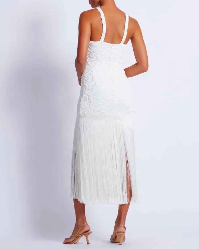 Ready To Wear Jacquard Fringe Maxi Dress PatBO Dresses and Jumpsuits