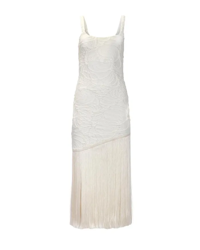 Ready To Wear Jacquard Fringe Maxi Dress PatBO Dresses and Jumpsuits