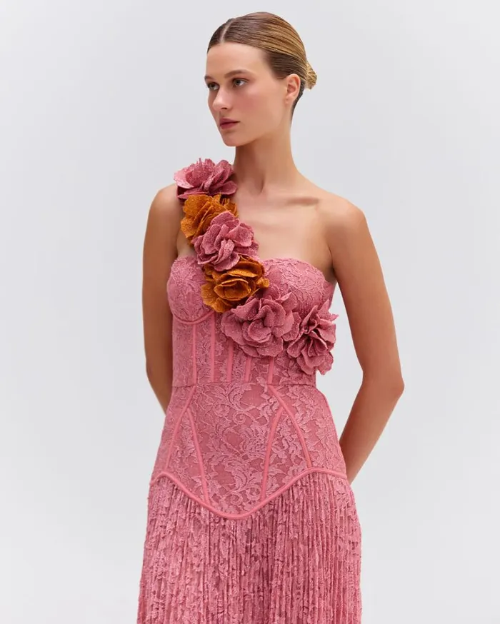 Ready To Wear Lace Bustier Maxi Dress PatBO Dresses and Jumpsuits