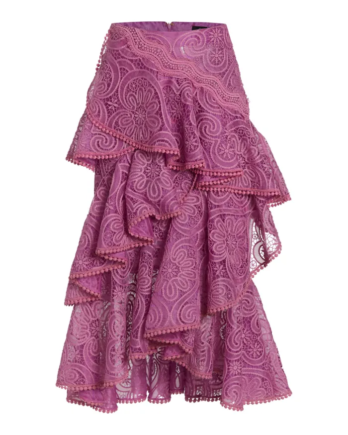 Ready To Wear Lace Midi Skirt EXCLUSIVE PatBO Bottoms