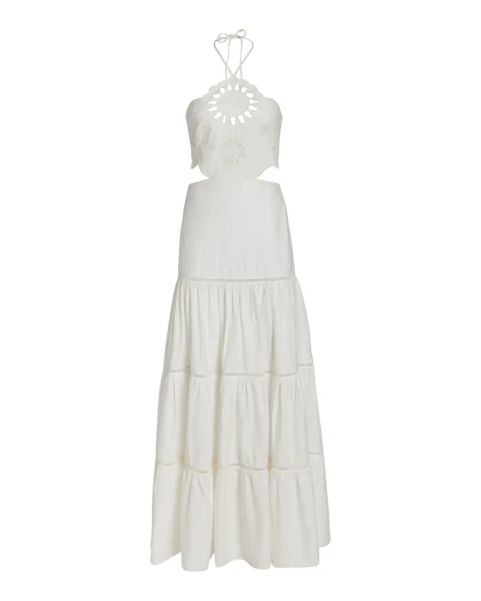 Ready To Wear Lasercut Cotton Poplin Maxi Dress PatBO Dresses and Jumpsuits