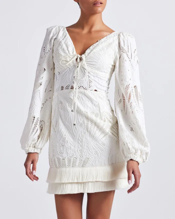 Ready To Wear Long Sleeve Lace Mini Dress FINAL SALE PatBO Dresses and Jumpsuits Ready To Wear Long Sleeve Lace Mini Dress FINAL SALE PatBO Dresses and Jumpsuits