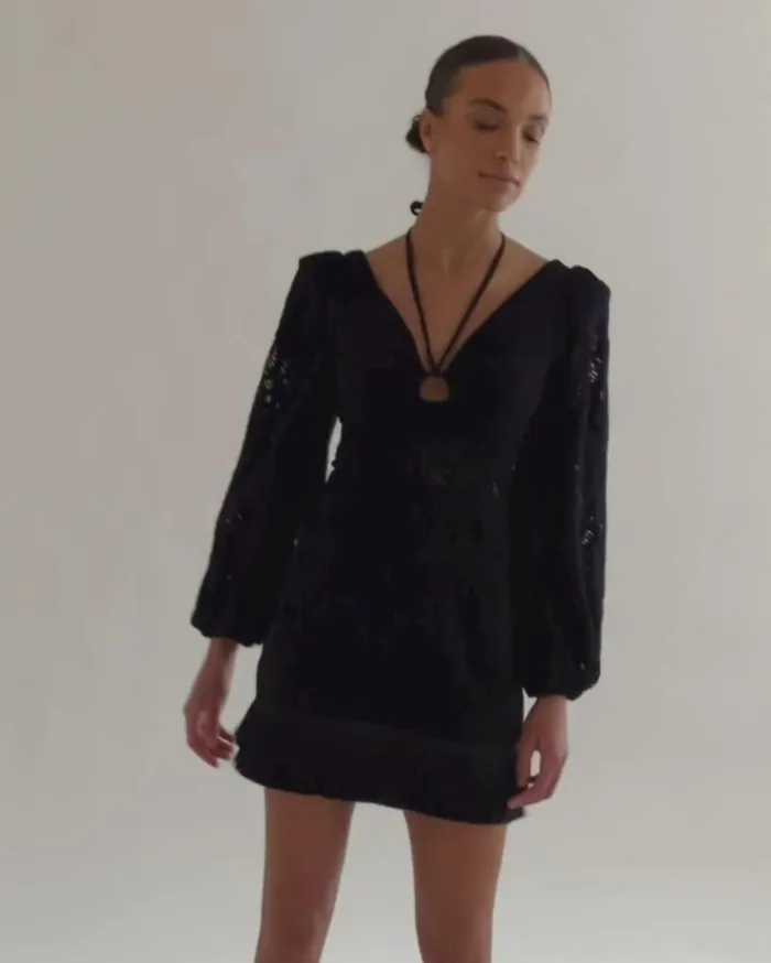 Ready To Wear Long Sleeve Lace Mini Dress FINAL SALE PatBO Dresses and Jumpsuits