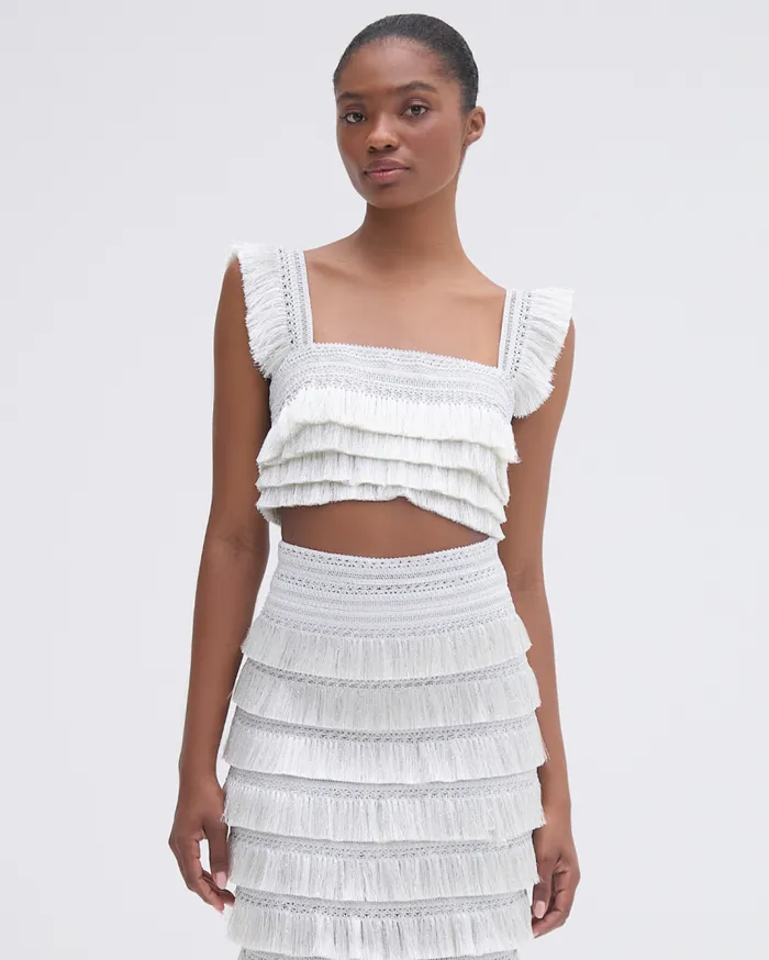 Ready To Wear Metallic Fringe Maxi Skirt PatBO Bottoms