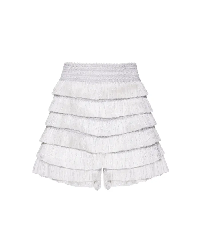 Ready To Wear Metallic Fringe Shorts PatBO Bottoms