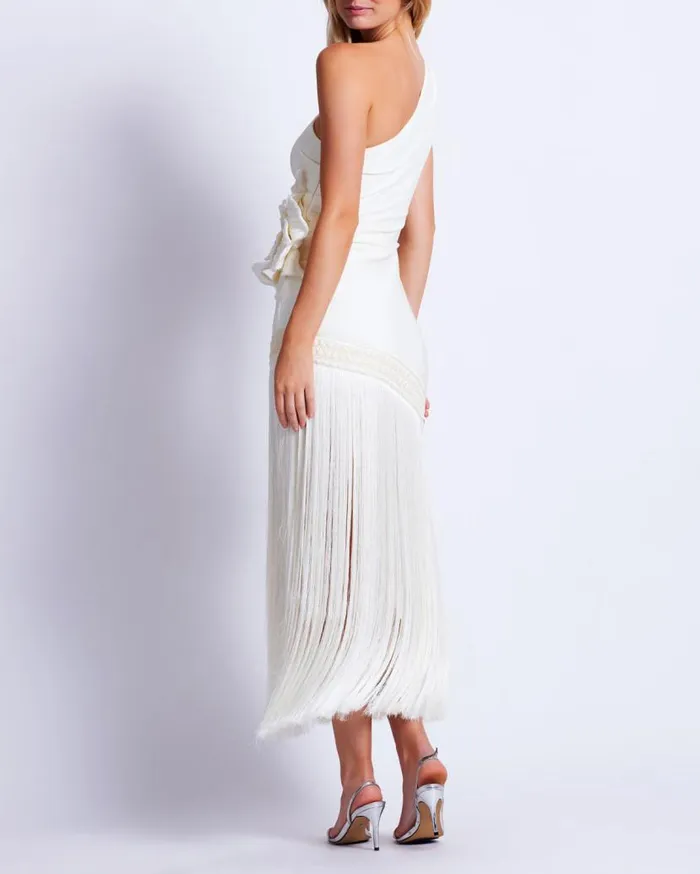 Ready To Wear One Shoulder Flower Applique Dress PatBO Dresses and Jumpsuits
