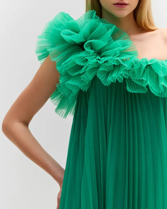 Ready To Wear Pleated One Shoulder Gown EXCLUSIVE PatBO Dresses and Jumpsuits