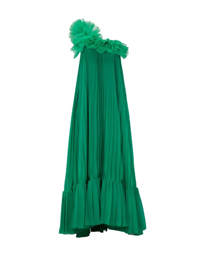 Ready To Wear Pleated One Shoulder Gown EXCLUSIVE PatBO Dresses and Jumpsuits
