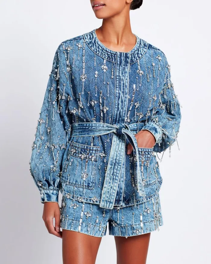 Ready To Wear Rhinestone Beaded Jacket PatBO Jackets