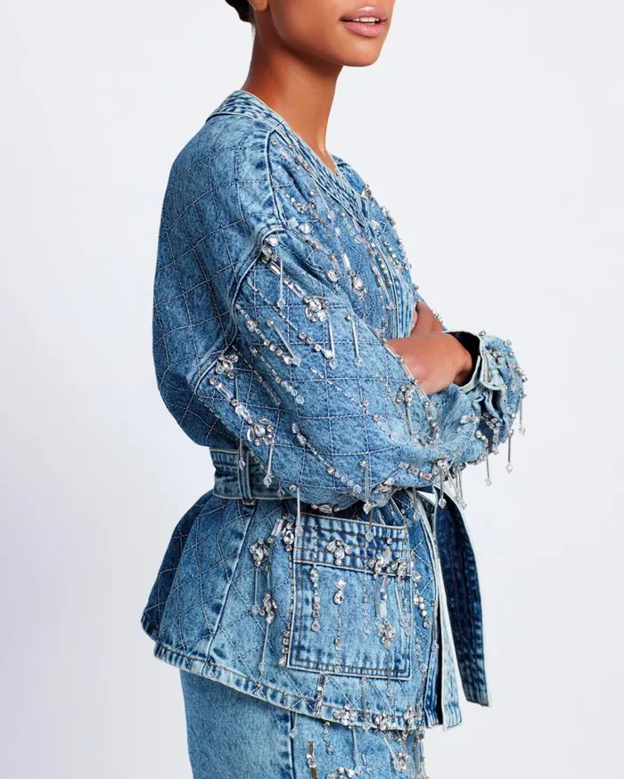 Ready To Wear Rhinestone Beaded Jacket PatBO Jackets