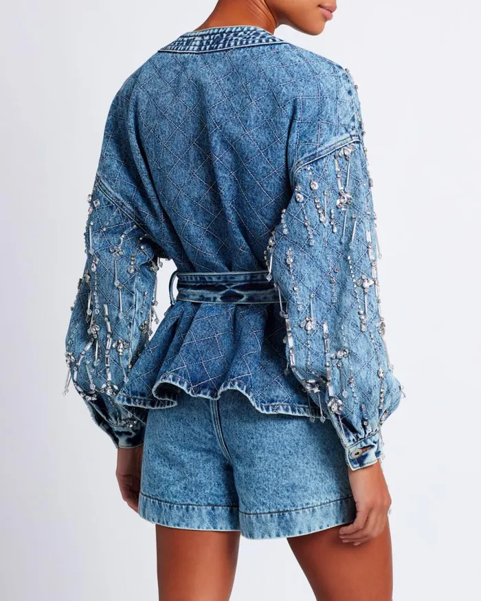 Ready To Wear Rhinestone Beaded Jacket PatBO Jackets