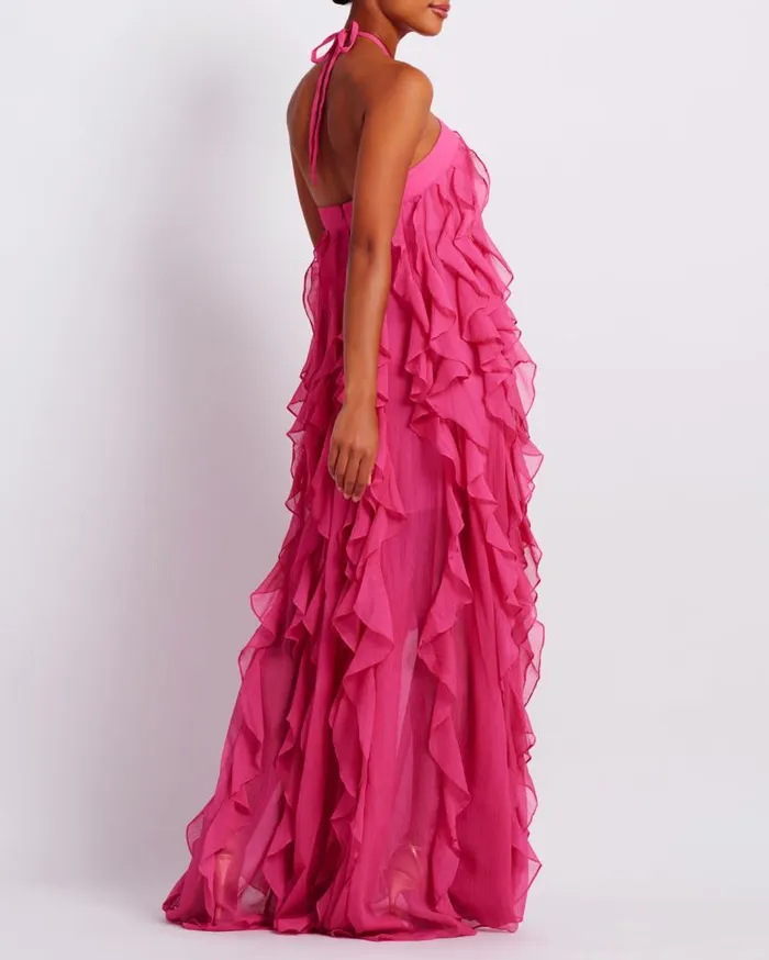 Ready To Wear Ruffle Halterneck Maxi Dress FINAL SALE PatBO Dresses and Jumpsuits
