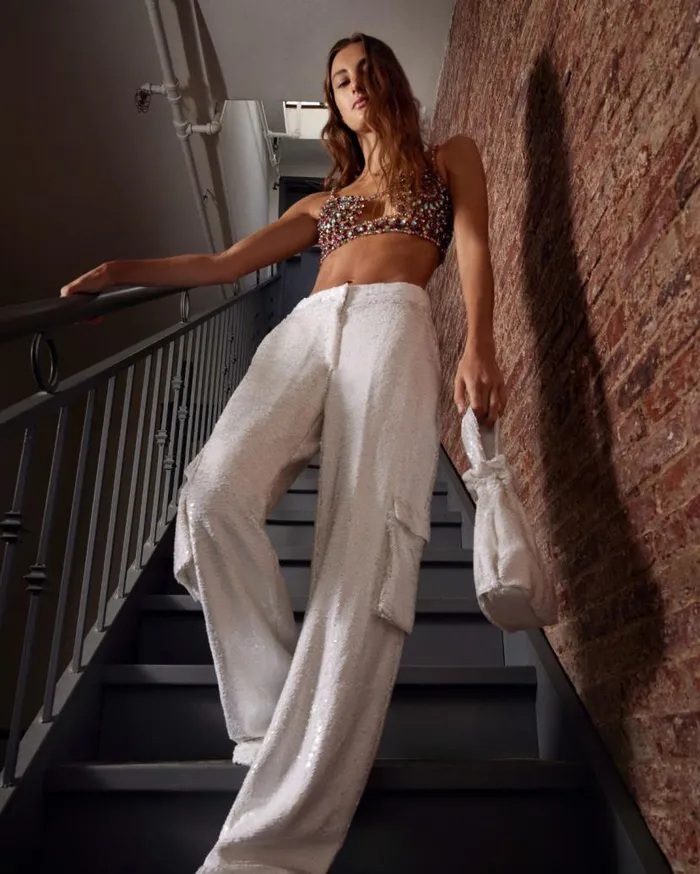 Ready To Wear Sequin Cargo Pants FINAL SALE PatBO Bottoms