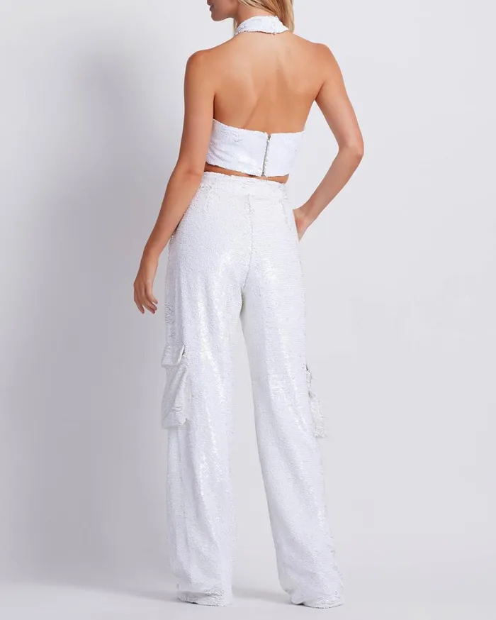 Ready To Wear Sequin Mock Neck Top FINAL SALE PatBO Tops and Bodysuits