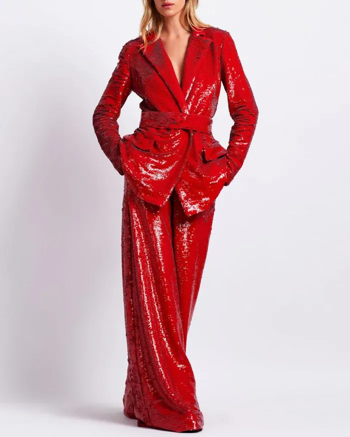 Ready To Wear SEQUIN WIDE LEG PANT FINAL SALE PatBO Bottoms