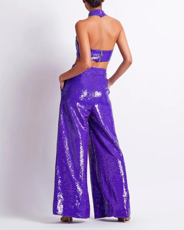 Ready To Wear SEQUIN WIDE LEG PANT FINAL SALE PatBO Bottoms