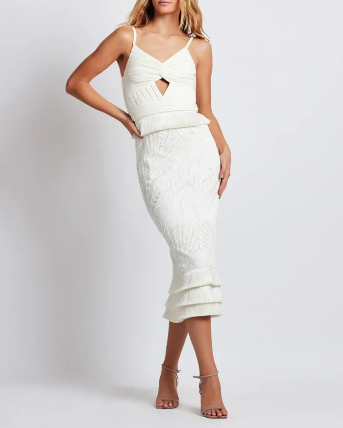 Ready To Wear Sleeveless Lace Midi Dress PatBO Dresses and Jumpsuits