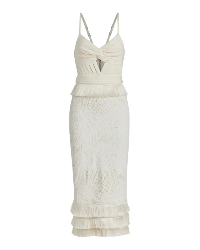 Ready To Wear Sleeveless Lace Midi Dress PatBO Dresses and Jumpsuits