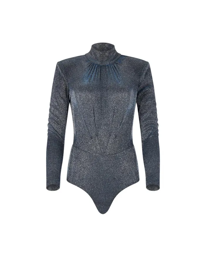 Ready To Wear Stardust Mock Neck Bodysuit FINAL SALE PatBO Tops and Bodysuits
