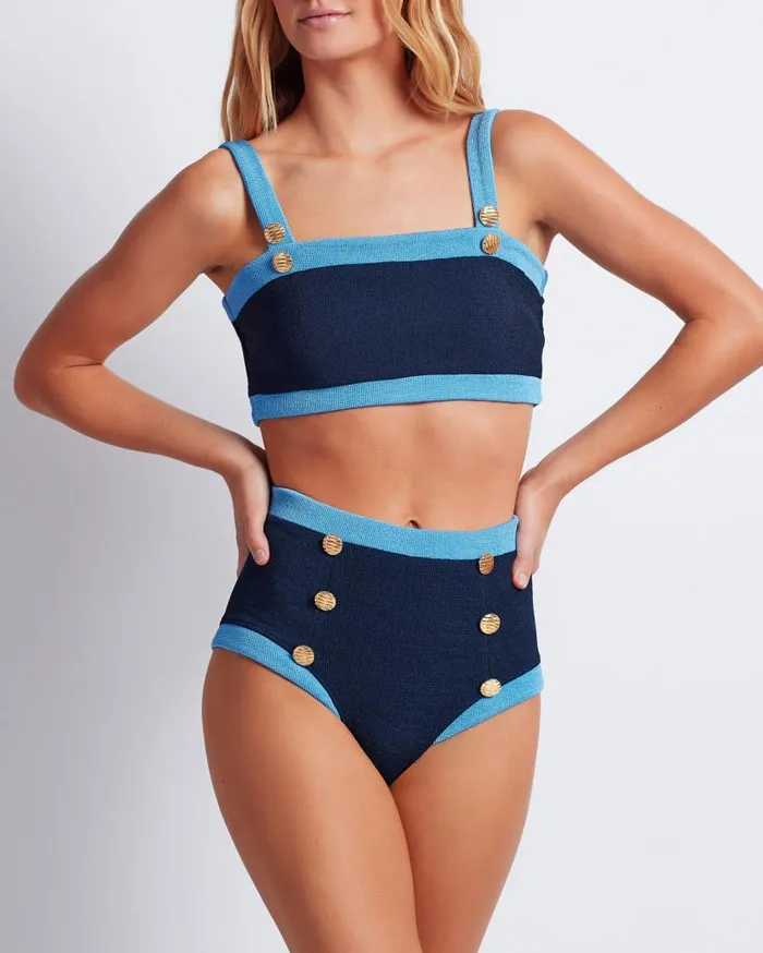 Ready To WearSwim Colorblock Knit Bikini Bottom FINAL SALE PatBO Matching Sets