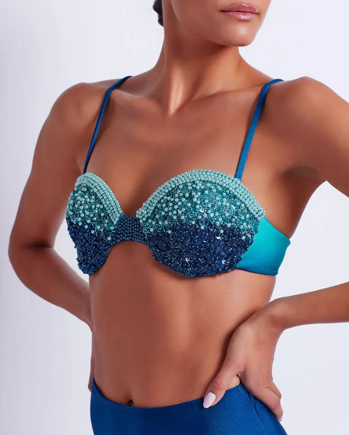 Ready To WearSwim HANDBEADED OMBRE BIKINI TOP FINAL SALE PatBO Matching Sets