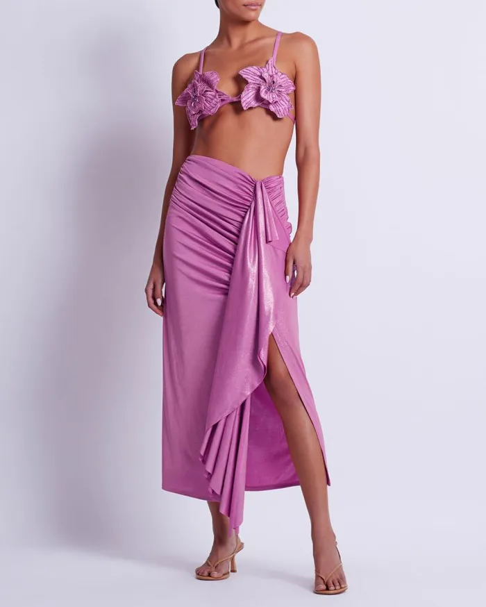 Ready To WearSwim Metallic Jersey Midi Skirt EXCLUSIVE PatBO Bottoms