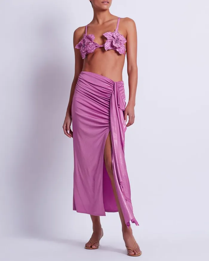Ready To WearSwim Metallic Jersey Midi Skirt EXCLUSIVE PatBO Bottoms