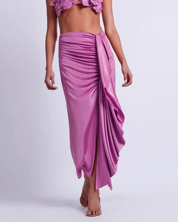 Ready To WearSwim Metallic Jersey Midi Skirt EXCLUSIVE PatBO Bottoms