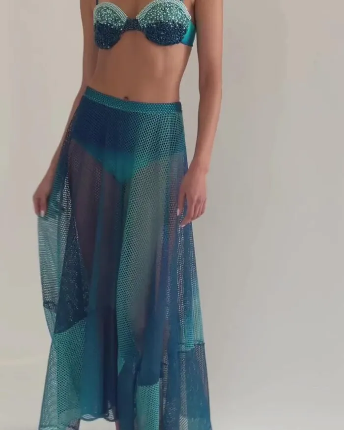 Ready To WearSwim OMBRE NETTED BEACH SKIRT FINAL SALE PatBO Matching Sets