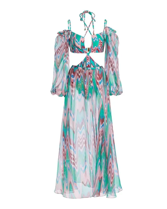 Ready To WearSwim Wave Long Sleeve CutOut Dress FINAL SALE PatBO Dresses and Jumpsuits