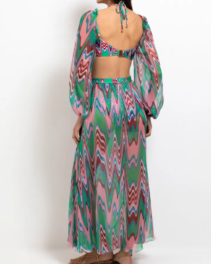Ready To WearSwim Wave Long Sleeve CutOut Dress FINAL SALE PatBO Dresses and Jumpsuits
