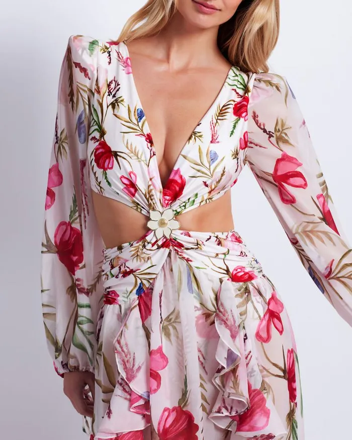 Ready To Wear Viera CutOut Maxi Dress PatBO Dresses and Jumpsuits