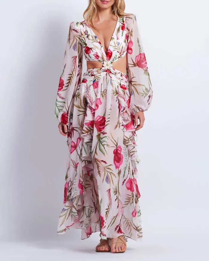 Ready To Wear Viera CutOut Maxi Dress PatBO Dresses and Jumpsuits