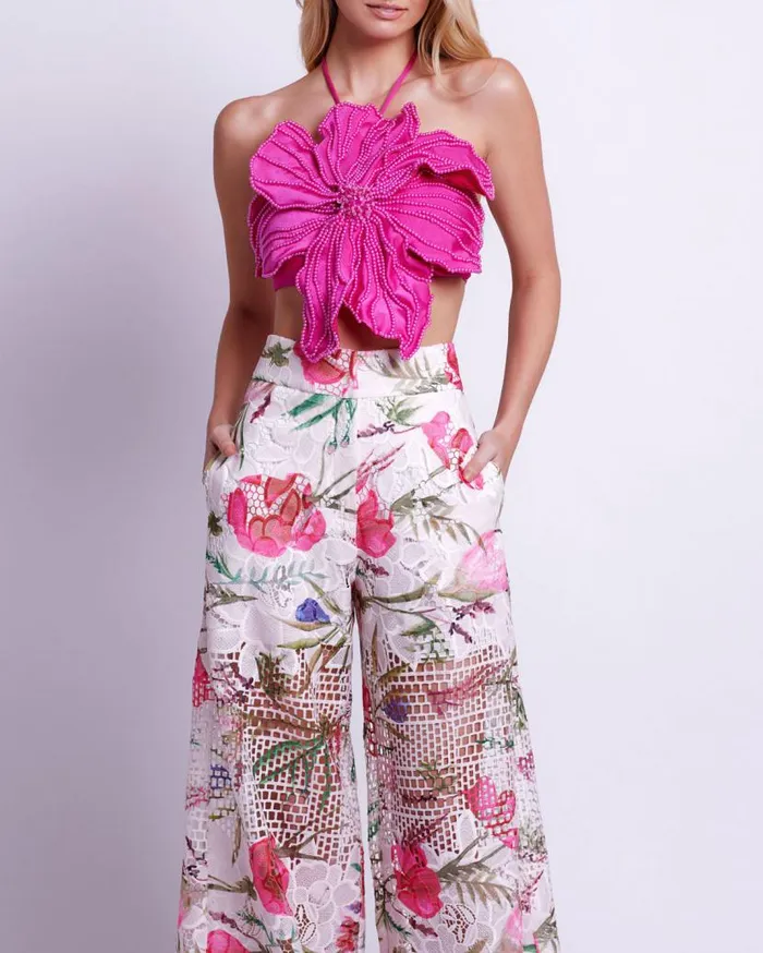 Ready To Wear Viera Lace Pants PatBO Bottoms