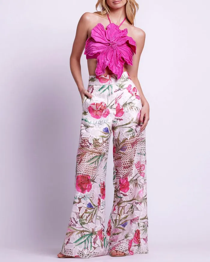 Ready To Wear Viera Lace Pants PatBO Bottoms