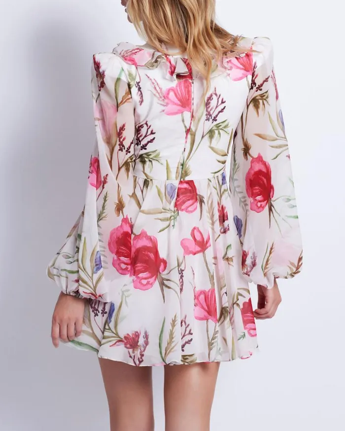Ready To Wear Viera VNeck Mini Dress PatBO Dresses and Jumpsuits