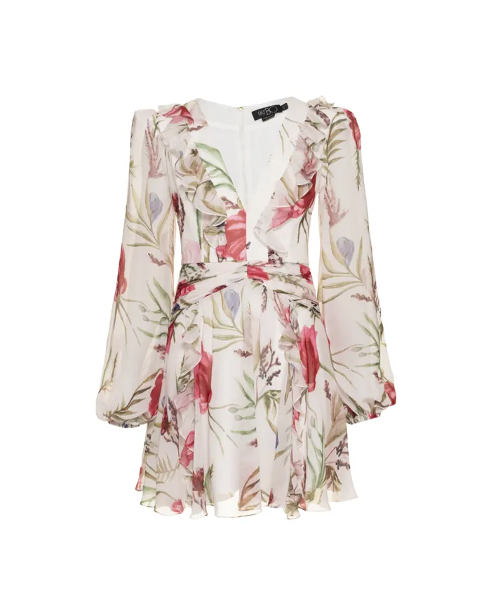 Ready To Wear Viera VNeck Mini Dress PatBO Dresses and Jumpsuits