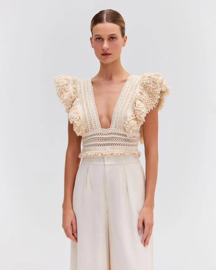 Ready To Wear Wide Leg Linen Pants PatBO Bottoms